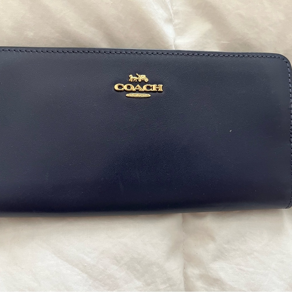 Coach Navy Leather Wallet